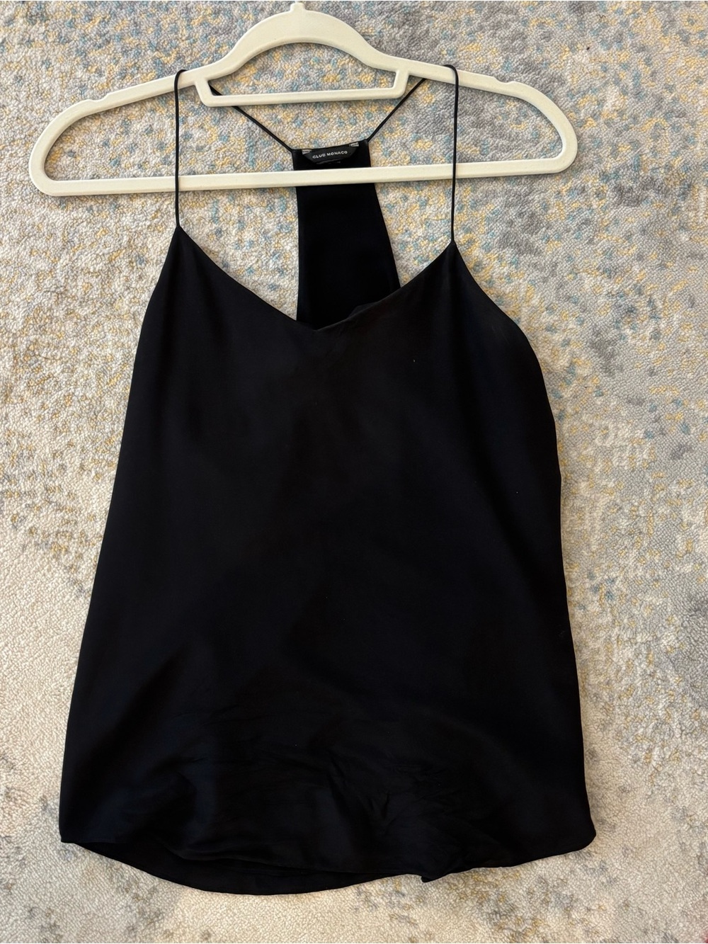 Club Monaco Black Silk Cami with Thin Straps